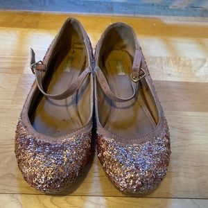 Pink sequin flats